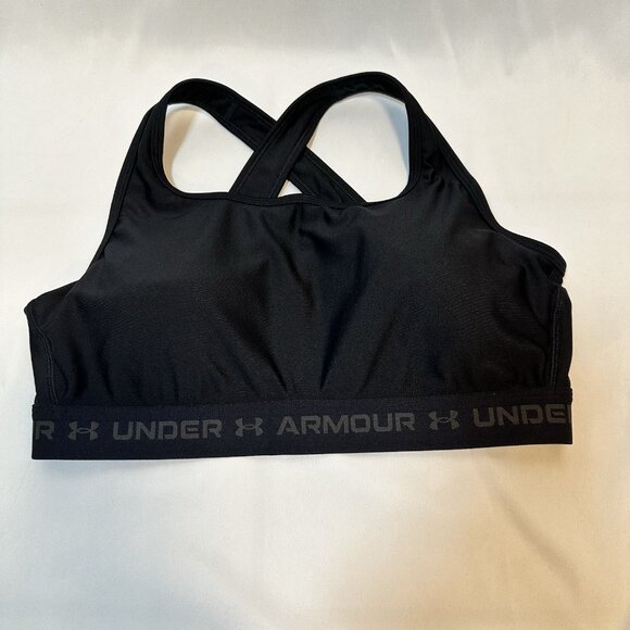 Under armour Other - Under Armour Women's Crossback Mid Impact Sports Bra Sz 2XL Black